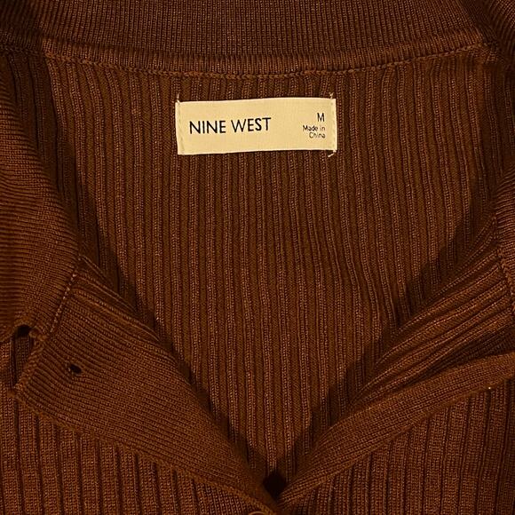 Nine West Chocolate Button-Up Cardigan M - Picture 4 of 4